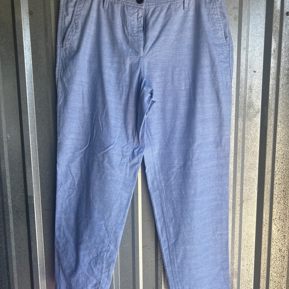 Talbots Relaxed Chino pants in a light blue chambray cotton material. New